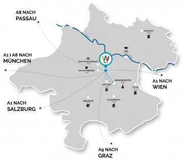 Autobahnen rund um das Hotel Ploberger Wels
